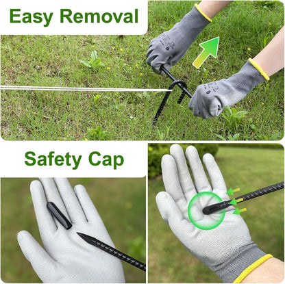 Rebar Stakes 12 Inch J Hook, Premium Anti-Rust Tent Stakes for Canopy