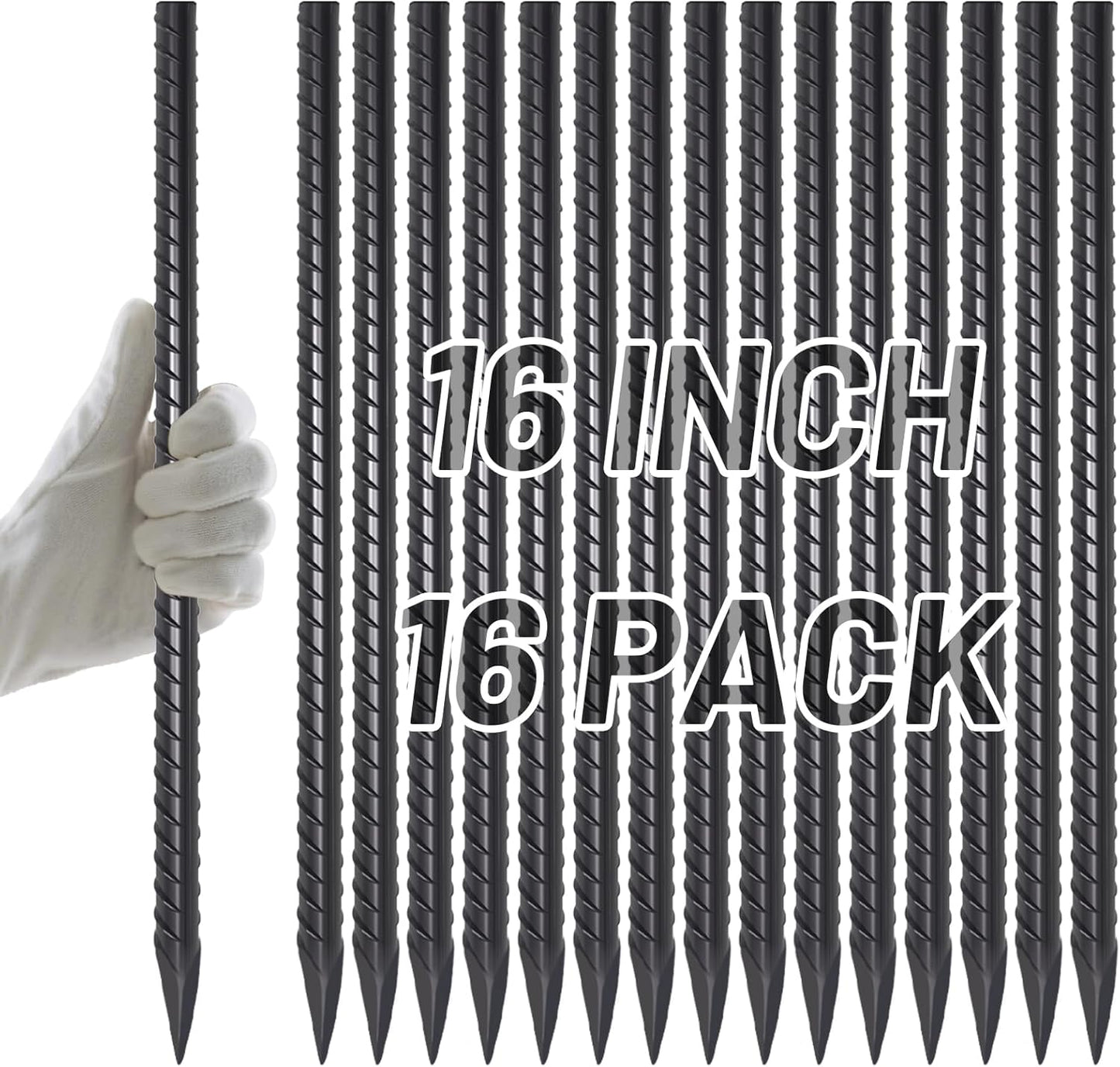 Rebar Stakes 12 Inch J Hook, Premium Anti-Rust Tent Stakes for Canopy