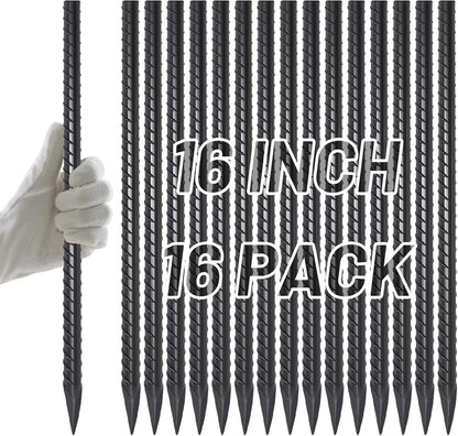Rebar Stakes 12 Inch J Hook, Premium Anti-Rust Tent Stakes for Canopy