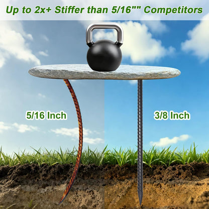 Rebar Stakes 12 Inch J Hook, Premium Anti-Rust Tent Stakes for Canopy
