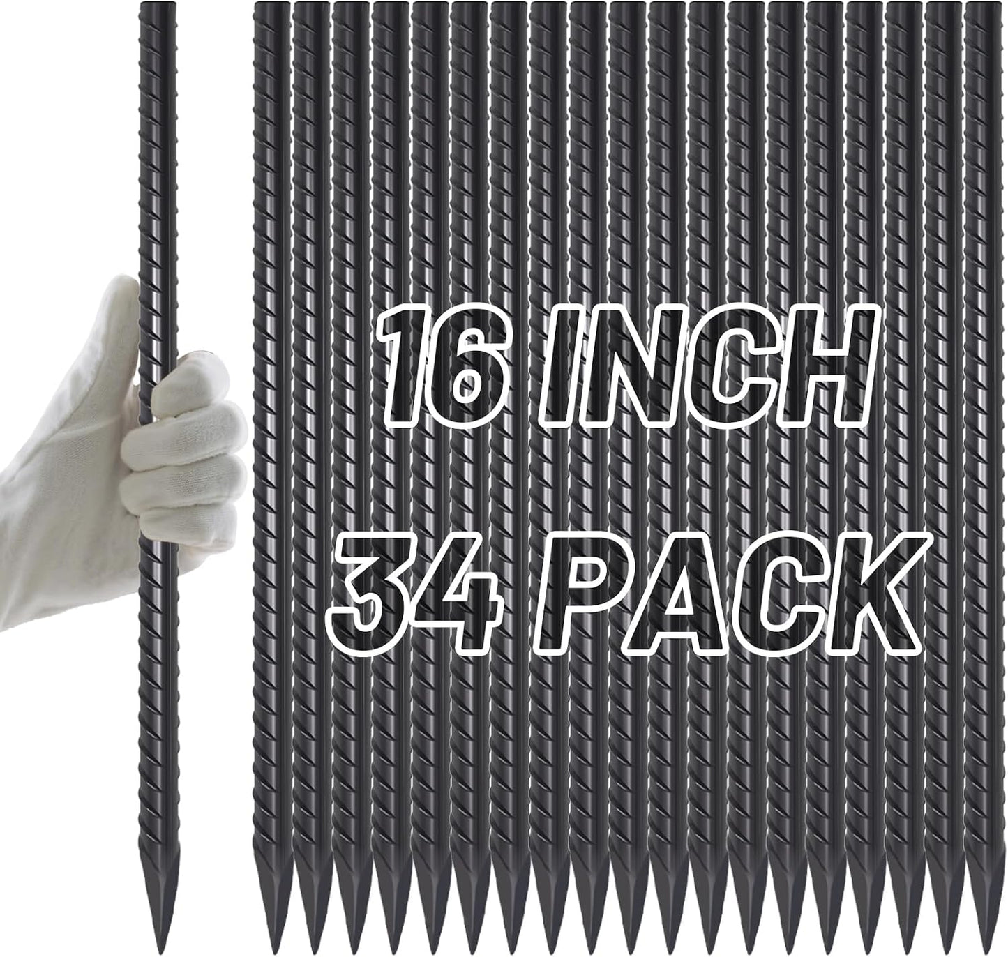 Rebar Stakes 12 Inch J Hook, Premium Anti-Rust Tent Stakes for Canopy