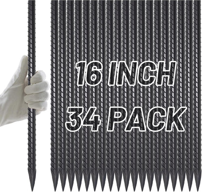 Rebar Stakes 12 Inch J Hook, Premium Anti-Rust Tent Stakes for Canopy