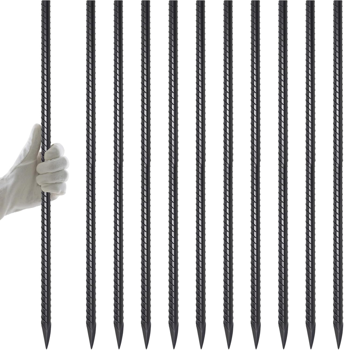 Rebar Stakes 12 Inch J Hook, Premium Anti-Rust Tent Stakes for Canopy