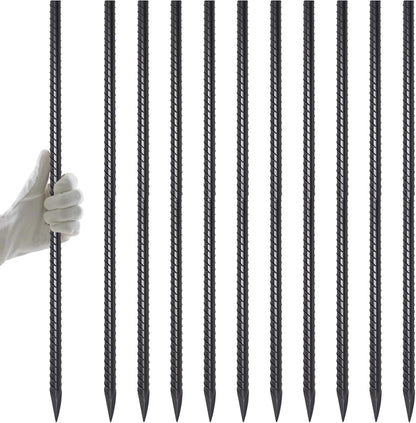 Rebar Stakes 12 Inch J Hook, Premium Anti-Rust Tent Stakes for Canopy