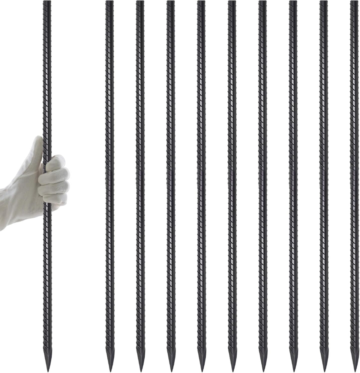 Rebar Stakes 12 Inch J Hook, Premium Anti-Rust Tent Stakes for Canopy