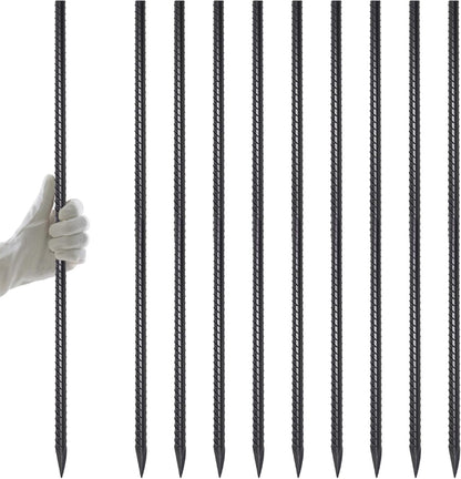Rebar Stakes 12 Inch J Hook, Premium Anti-Rust Tent Stakes for Canopy