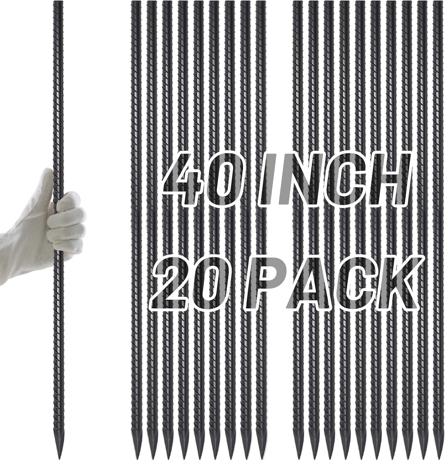 Rebar Stakes 12 Inch J Hook, Premium Anti-Rust Tent Stakes for Canopy