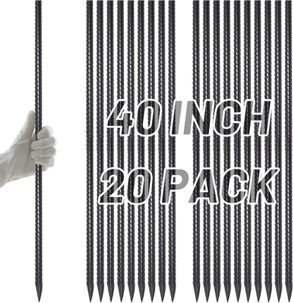 Rebar Stakes 12 Inch J Hook, Premium Anti-Rust Tent Stakes for Canopy