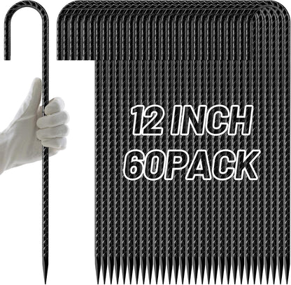 Rebar Stakes 12 Inch J Hook, Premium Anti-Rust Tent Stakes for Canopy