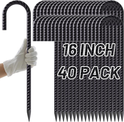 Rebar Stakes 12 Inch J Hook, Premium Anti-Rust Tent Stakes for Canopy