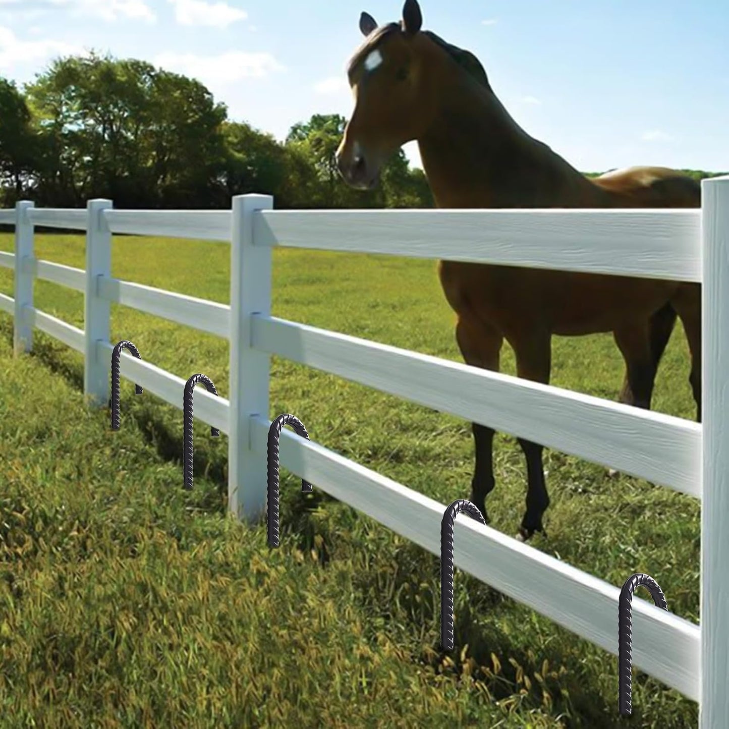 Rebar Stakes 12 Inch J Hook, Premium Anti-Rust Tent Stakes for Canopy