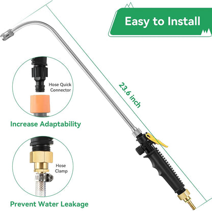 1 Pack 24"Curved Sprayer Wand, 1/4"Connector, Fits 3/8"Hose