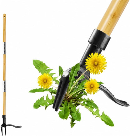 Premium Stand Up Weed Puller Tool, Long Handle Weed Puller & Garden Weeder Tool, Manual Weed Remover Tool, Heavy Duty Root Weed Puller for Lawn – Gardening Gift for Dad & Grandpa