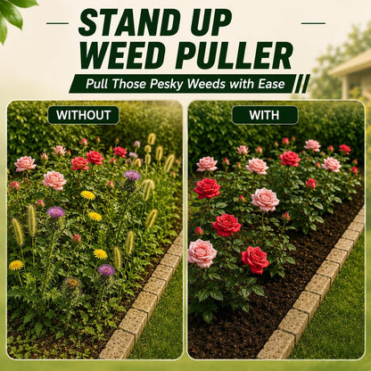 Premium Stand Up Weed Puller Tool, Long Handle Weed Puller & Garden Weeder Tool, Manual Weed Remover Tool, Heavy Duty Root Weed Puller for Lawn – Gardening Gift for Dad & Grandpa