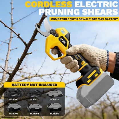 Brushless Electric Pruning Shears for DeWalt Battery, Portable Cordless Pruning Shears with LCD Display＆SK5 Blades, Adjustable Cutting Diameter 0.8-1.2 Inch for Gardening Tree Pruning(NO Battery)