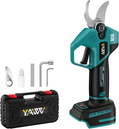 Brushless Electric Pruning Shears for DeWalt Battery, Portable Cordless Pruning Shears with LCD Display＆SK5 Blades, Adjustable Cutting Diameter 0.8-1.2 Inch for Gardening Tree Pruning(NO Battery)