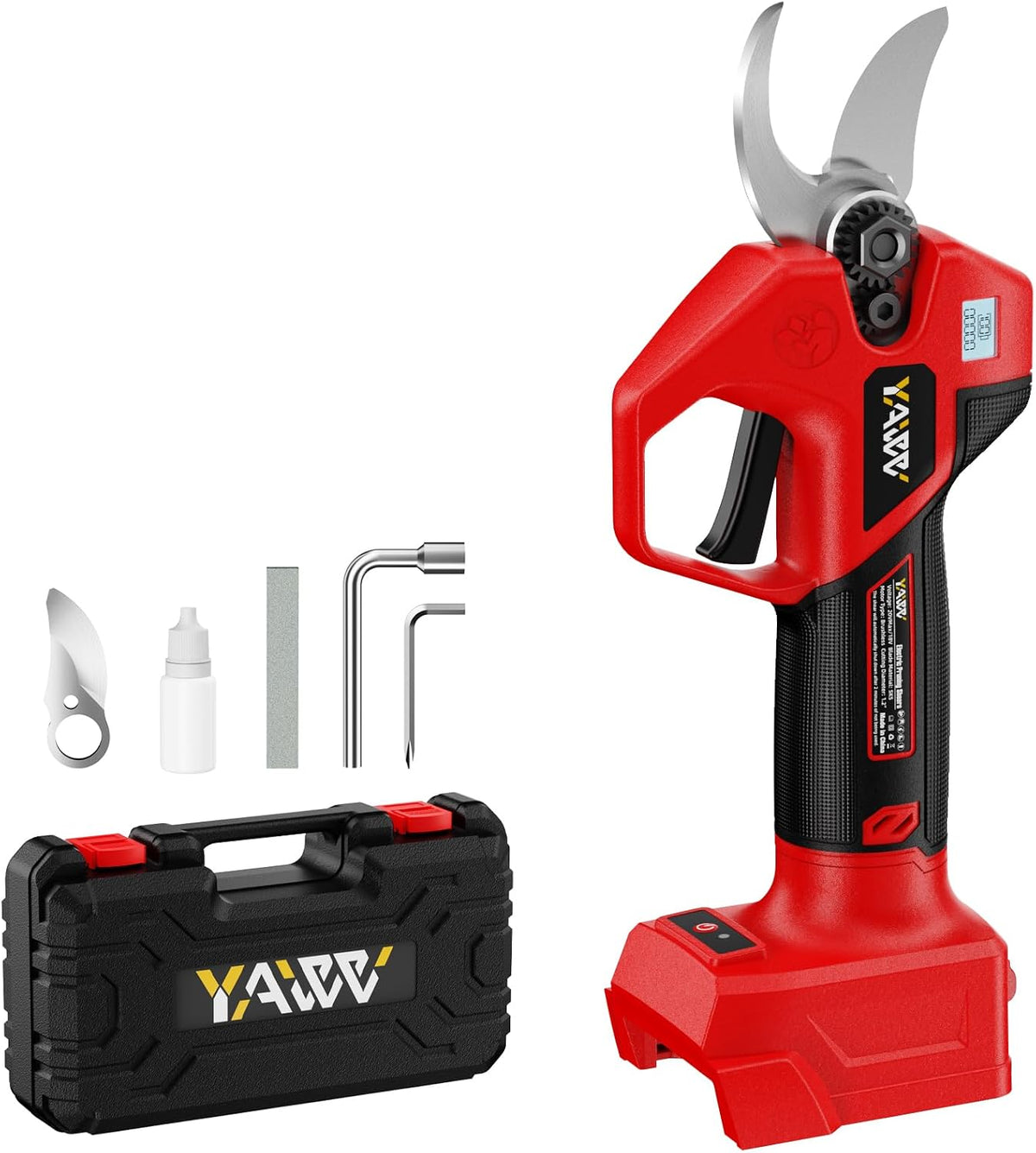 Brushless Electric Pruning Shears for DeWalt Battery, Portable Cordless Pruning Shears with LCD Display＆SK5 Blades, Adjustable Cutting Diameter 0.8-1.2 Inch for Gardening Tree Pruning(NO Battery)