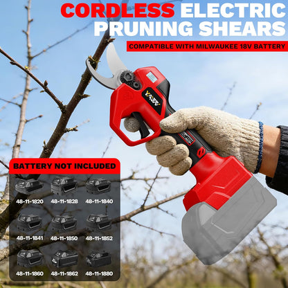 Brushless Electric Pruning Shears for DeWalt Battery, Portable Cordless Pruning Shears with LCD Display＆SK5 Blades, Adjustable Cutting Diameter 0.8-1.2 Inch for Gardening Tree Pruning(NO Battery)