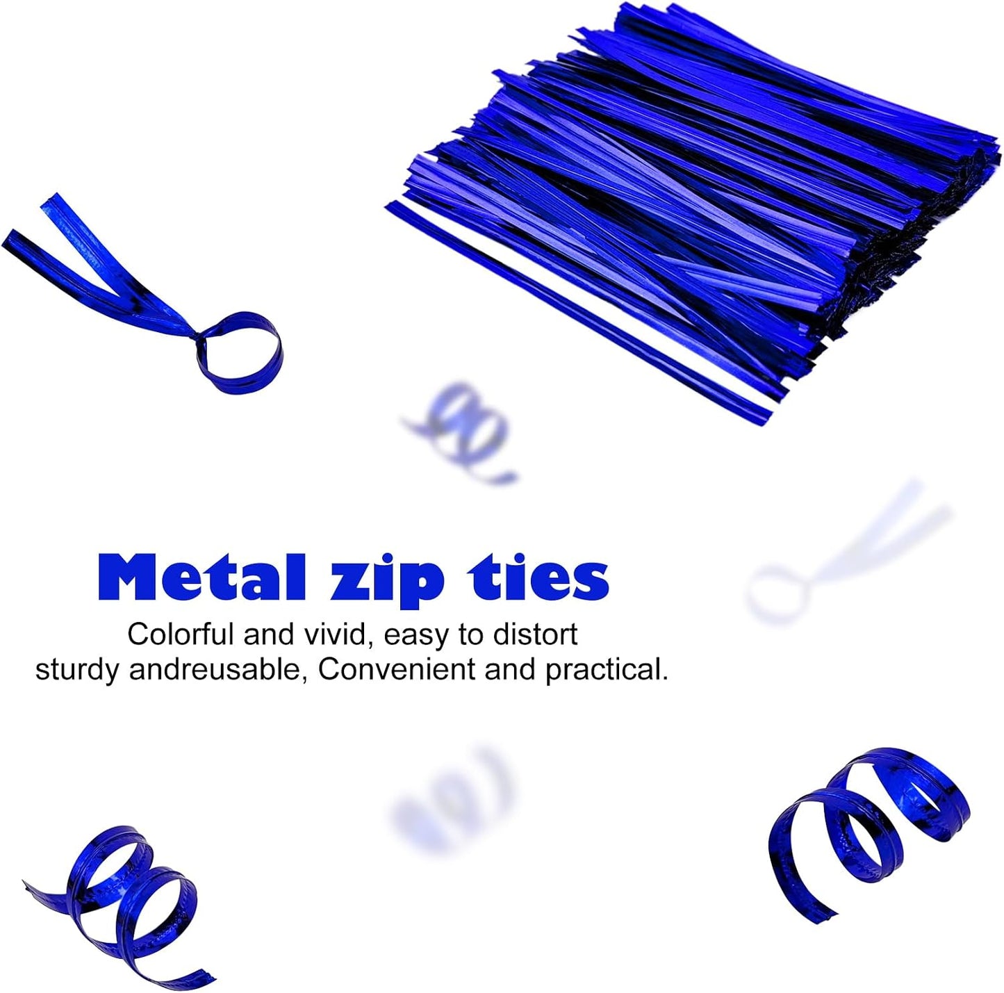 400 Pcs Metallic Twist Ties 4-Inch, Foil Twist Ties for Bread Bags, Candy Bags, Gift Bags, Snack Bags, and Party Favor Wrapping (Gold)