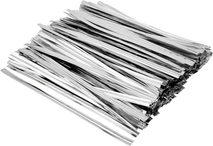 400 Pcs Metallic Twist Ties 4-Inch, Foil Twist Ties for Bread Bags, Candy Bags, Gift Bags, Snack Bags, and Party Favor Wrapping (Gold)