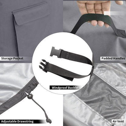Garden Hose Holder Cover Hose Rack Metal Water Hose Stand 600D Oxford Cover with Shrink Cord Buckle (Gray)