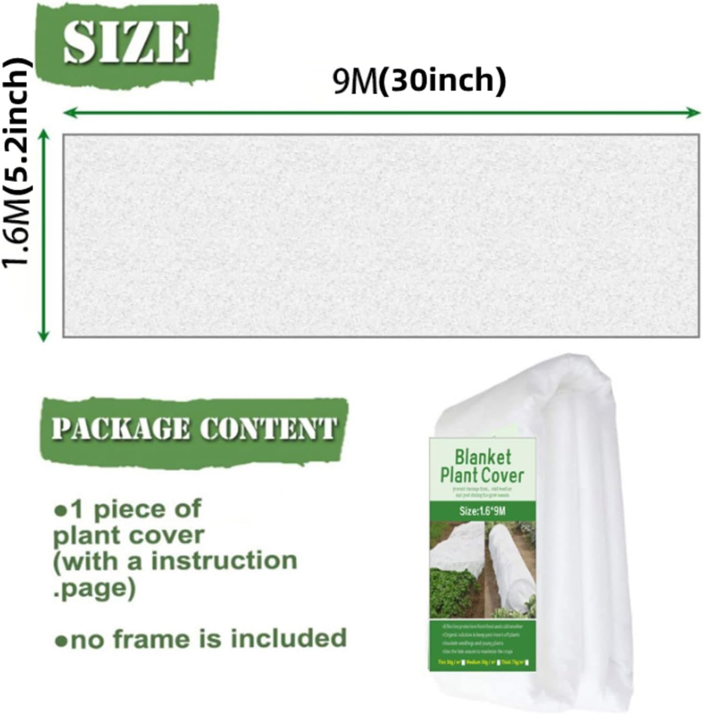 Plant Covers Freeze Protection, 1.2oz 10x30FT Frost Cloth Plant Freeze Protection, Plant Frost Blankets Covers for Outdoor Plants for Winter Cold Weather, Floating Row Cover for Vegetables