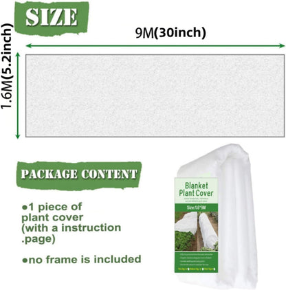 Plant Covers Freeze Protection, 1.2oz 10x30FT Frost Cloth Plant Freeze Protection, Plant Frost Blankets Covers for Outdoor Plants for Winter Cold Weather, Floating Row Cover for Vegetables