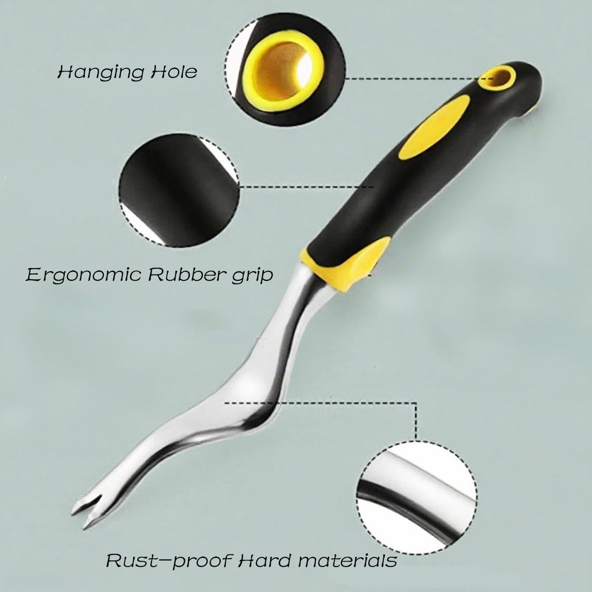 Hand Weeder Puller Tool, Garden Handle with V-Shaped,Transplantation Tool