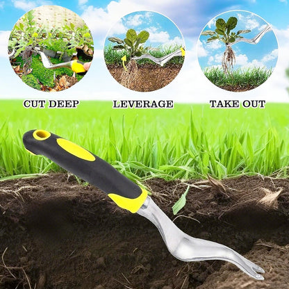 Hand Weeder Puller Tool, Garden Handle with V-Shaped,Transplantation Tool