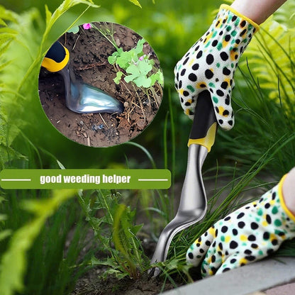 Hand Weeder Puller Tool, Garden Handle with V-Shaped,Transplantation Tool
