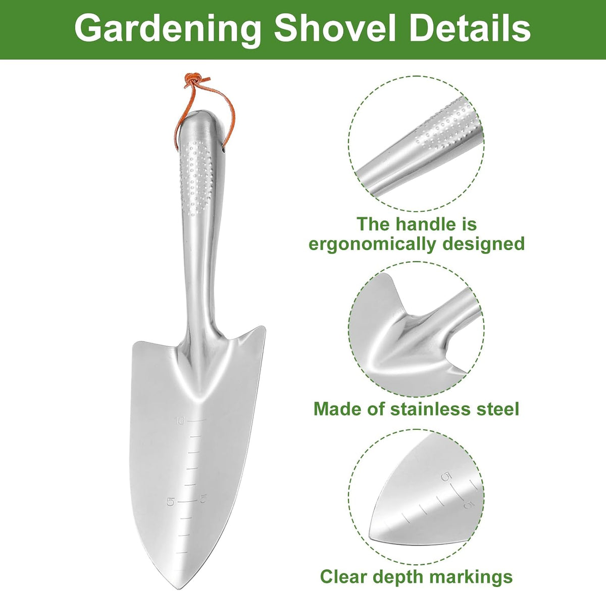 Garden Hand Shovel 11.81" x 3.54" Digging Trowel Transplanting