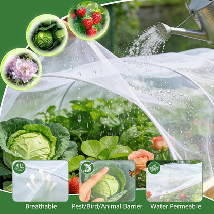 Garden Netting for Raised Beds 2PCS, Raised Garden Bed Plant Netting Cover Mesh with Drawstring for Garden Protection, Rectangular Bird Insect Netting Pest Barrier Screen for Vegetable, 4x2x1ft, White