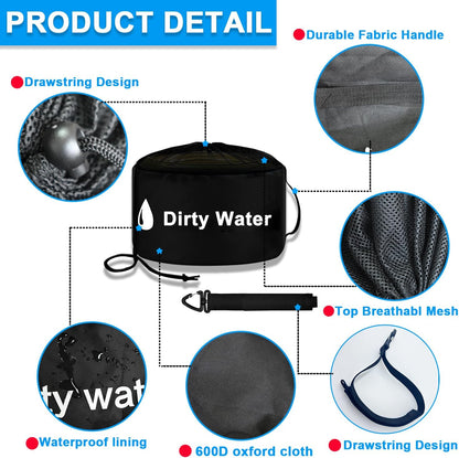 1-Pack Waterproof RV Storage Bags with Drawstring Mesh Top, Sewer Hose & Electrical Cord Bag for Fresh/Black Water Hoses