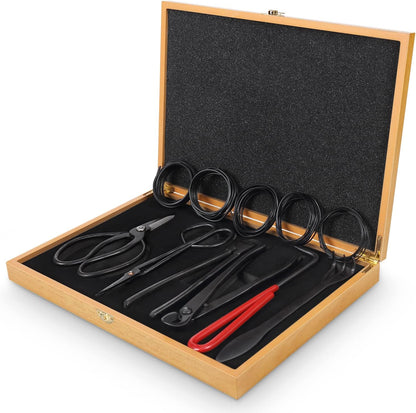 12-Piece Bonsai Tools Set With Wood Box, Gift For Men Women