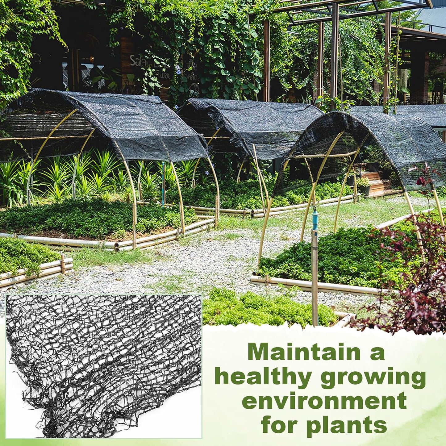 Bird Netting for Garden 14 x 14 ft Garden Netting with 1/4 Inch Mesh Heavy Duty Gardening Protection Mesh for Fruits, Vegetables, Trees, Flowers, Deer, Shields Plants from Birds