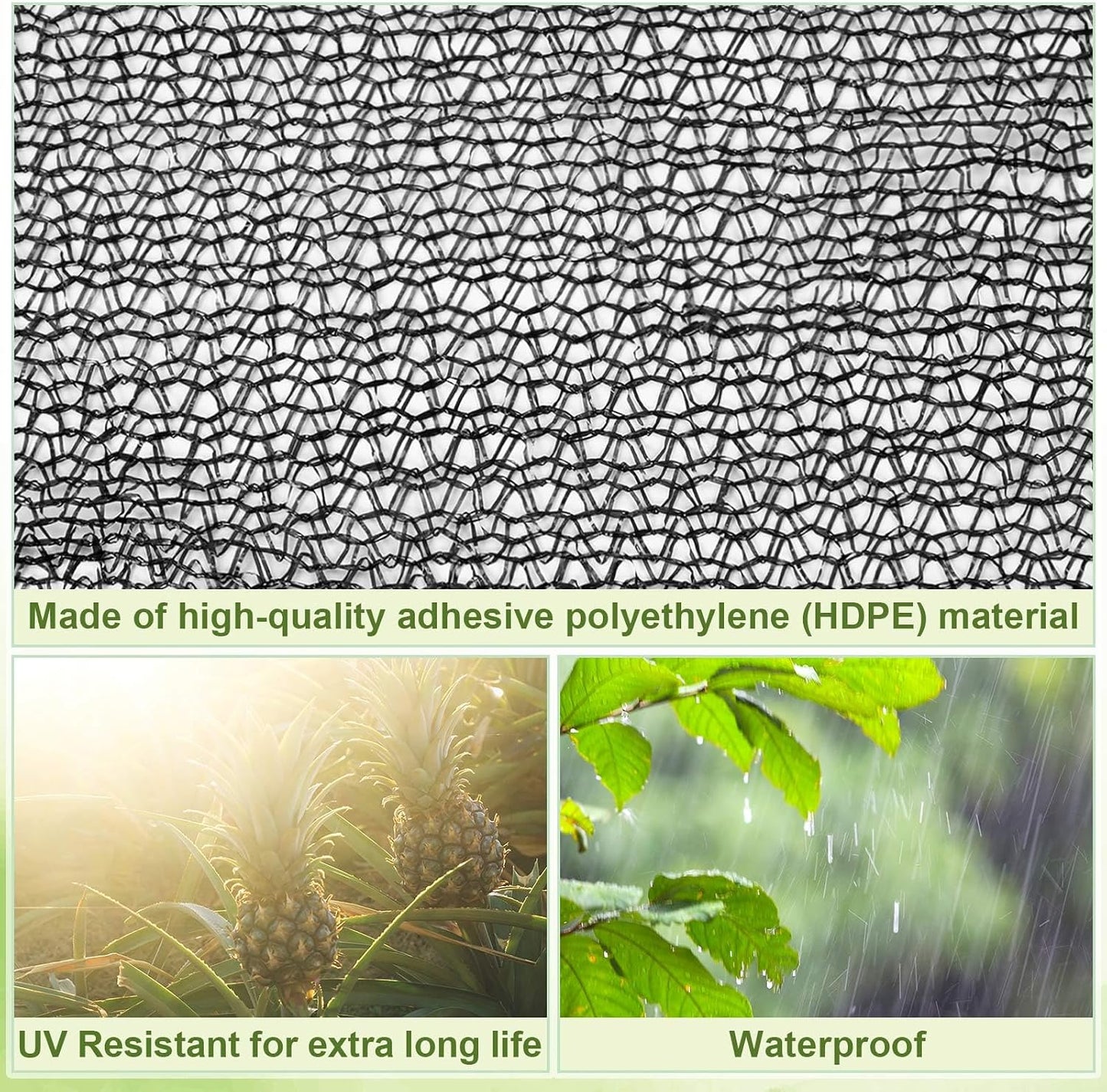 Bird Netting for Garden 14 x 14 ft Garden Netting with 1/4 Inch Mesh Heavy Duty Gardening Protection Mesh for Fruits, Vegetables, Trees, Flowers, Deer, Shields Plants from Birds