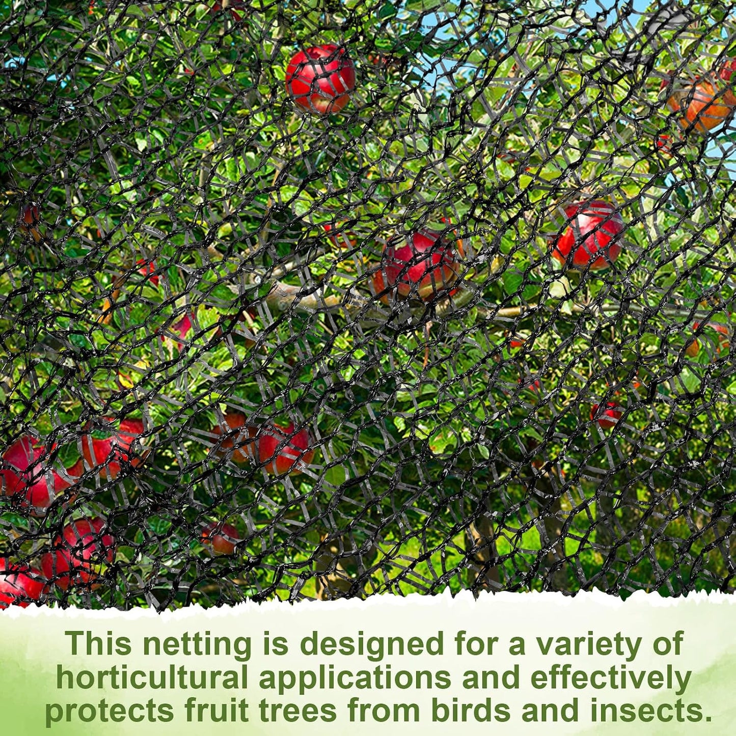 Bird Netting for Garden 14 x 14 ft Garden Netting with 1/4 Inch Mesh Heavy Duty Gardening Protection Mesh for Fruits, Vegetables, Trees, Flowers, Deer, Shields Plants from Birds