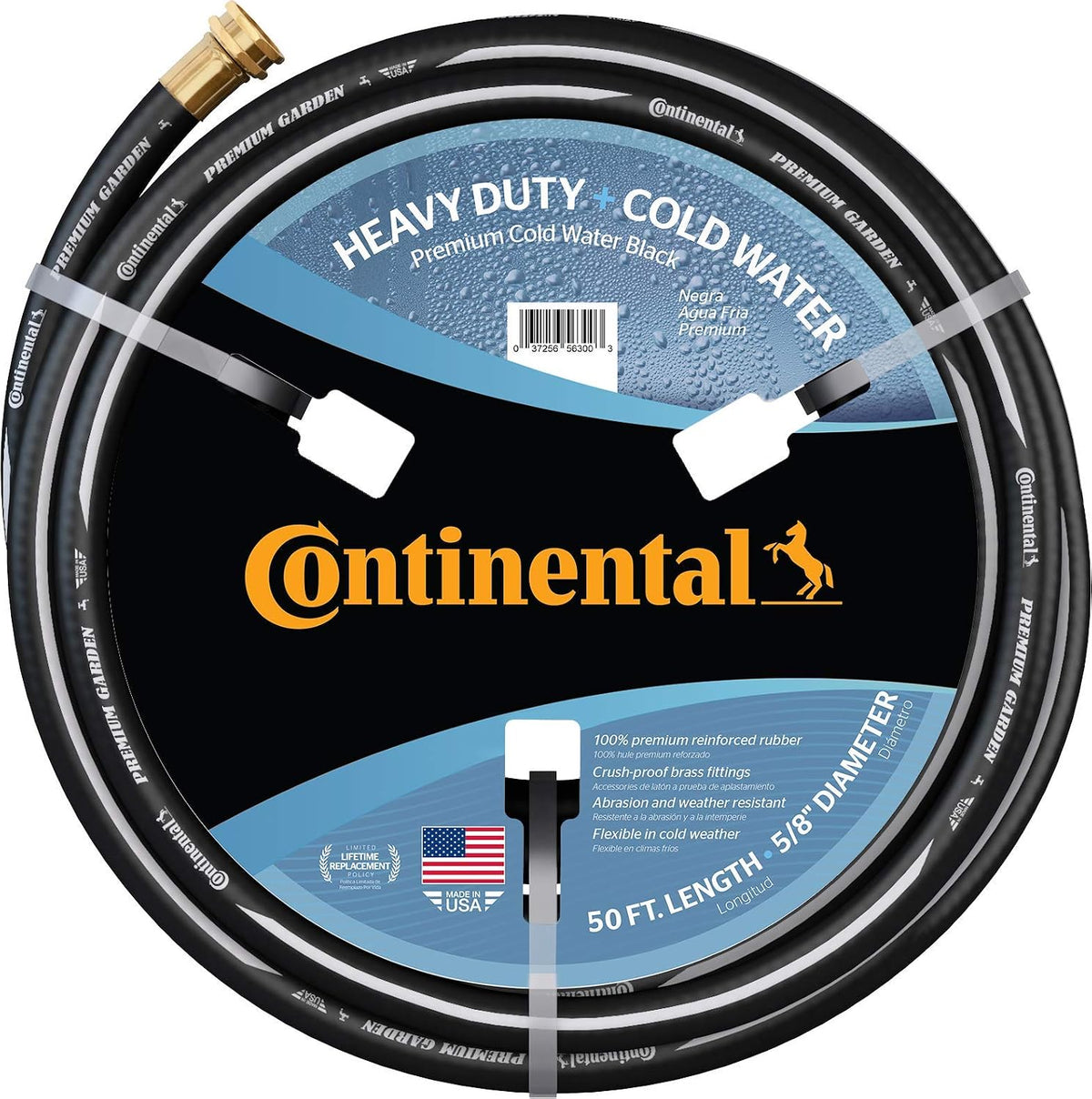 Premium Garden, Black Heavy Duty Cold Water Garden Hose, 5/8in Inside Diameter x 25ft Length, Male x Female Garden Hose Thread
