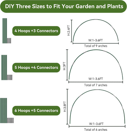 Garden Netting Kit for Raised Beds, 10x30FT Ultra Fine Mesh Netting ＆6 Sets Fiberglass Garden Hoops, Insect Netting for Garden Plant Row Cover Vegetable Flowers Protection Barrier