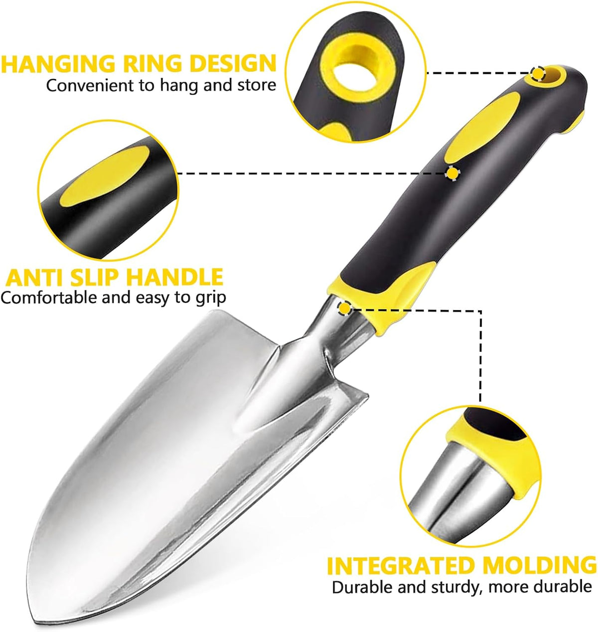 Garden Shovel Tool, Stainless Steel Heavy Duty Garden Trowel for Weeding