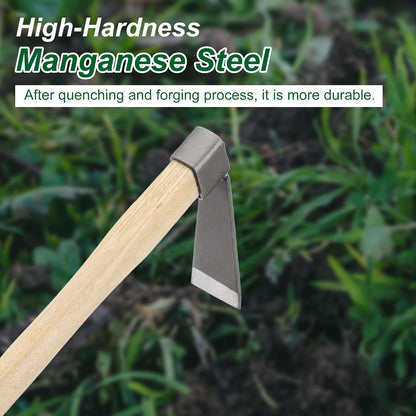 Garden Hoe 15" x 4.33" Steel Hoe Garden Tool Anti-Rust with Non-Slip Wooden Handle Edger Weeder Shovel for Backyard Loosening Farm Planting Weeding