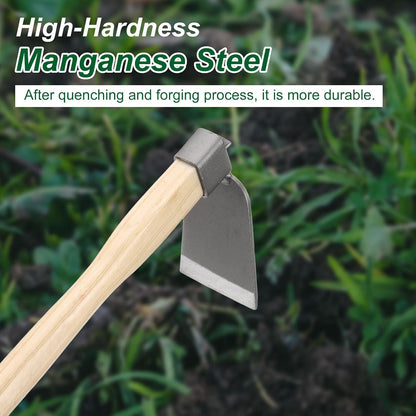 Garden Hoe 15" x 4.33" Steel Hoe Garden Tool Anti-Rust with Non-Slip Wooden Handle Edger Weeder Shovel for Backyard Loosening Farm Planting Weeding