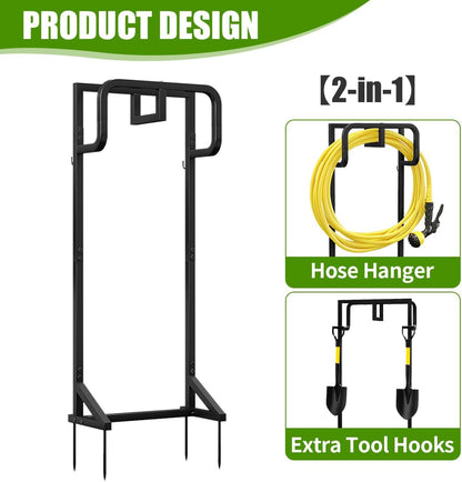 Garden Hose Holder Reels Metal Water Hose Stand Rack for Outside