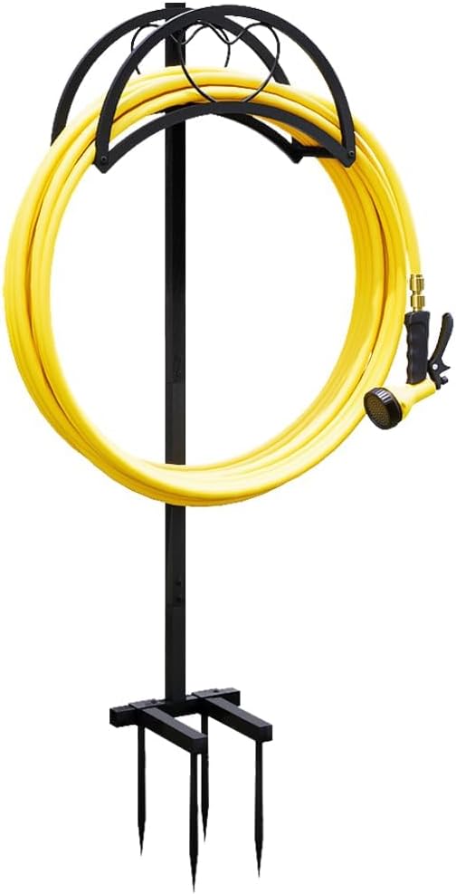 Garden Hose Holder Reels Metal Water Hose Stand Rack for Outside
