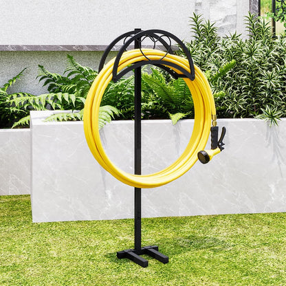Garden Hose Holder Reels Metal Water Hose Stand Rack for Outside