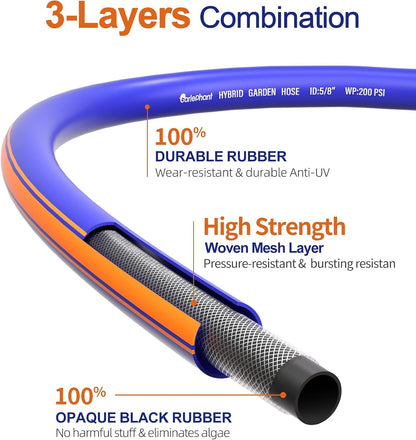 Leader Hose 6ft x 5/8",Short Water Hose for Hose Reel,Leakproof,Lightweight, Flexible Hybrid Hose with Swivel Handle, Female to Female Fittings
