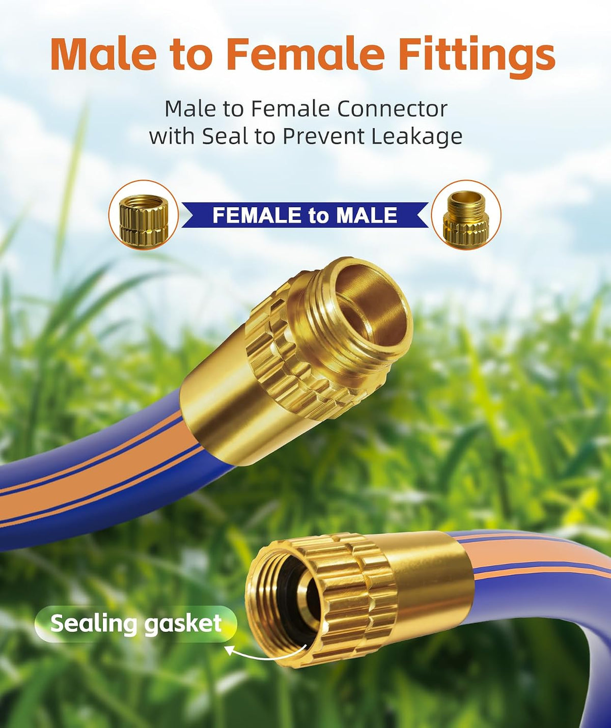 Leader Hose 6ft x 5/8",Short Water Hose for Hose Reel,Leakproof,Lightweight, Flexible Hybrid Hose with Swivel Handle, Female to Female Fittings