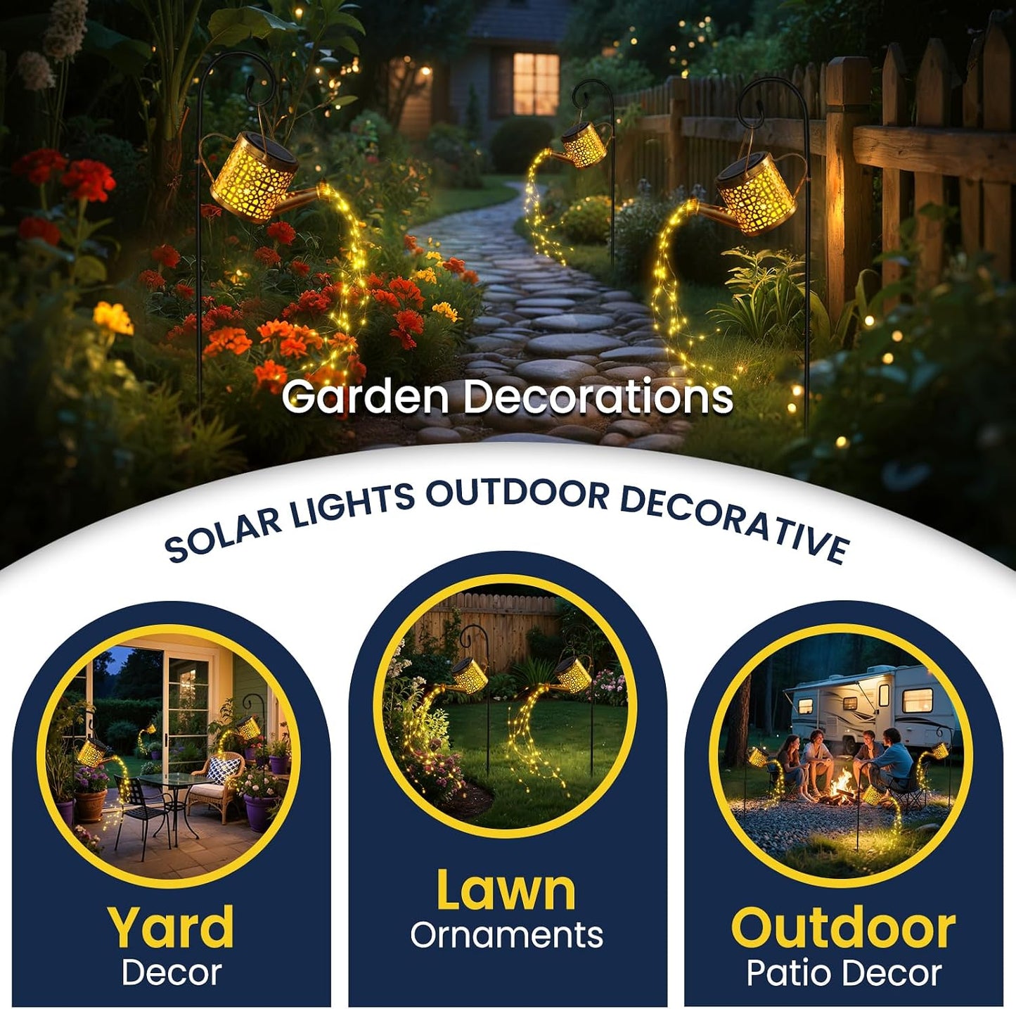 Solar Watering Can Lights Waterproof Outdoor Decorative Garden Decor