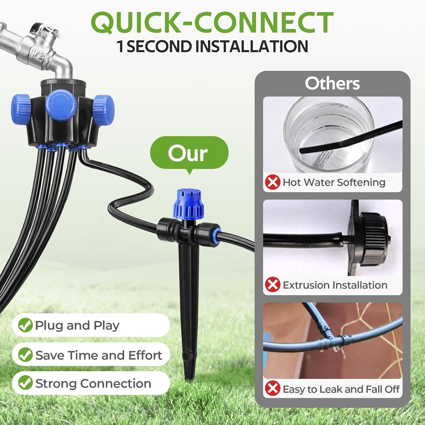 50FT Drip Irrigation Kit for Small Gardens