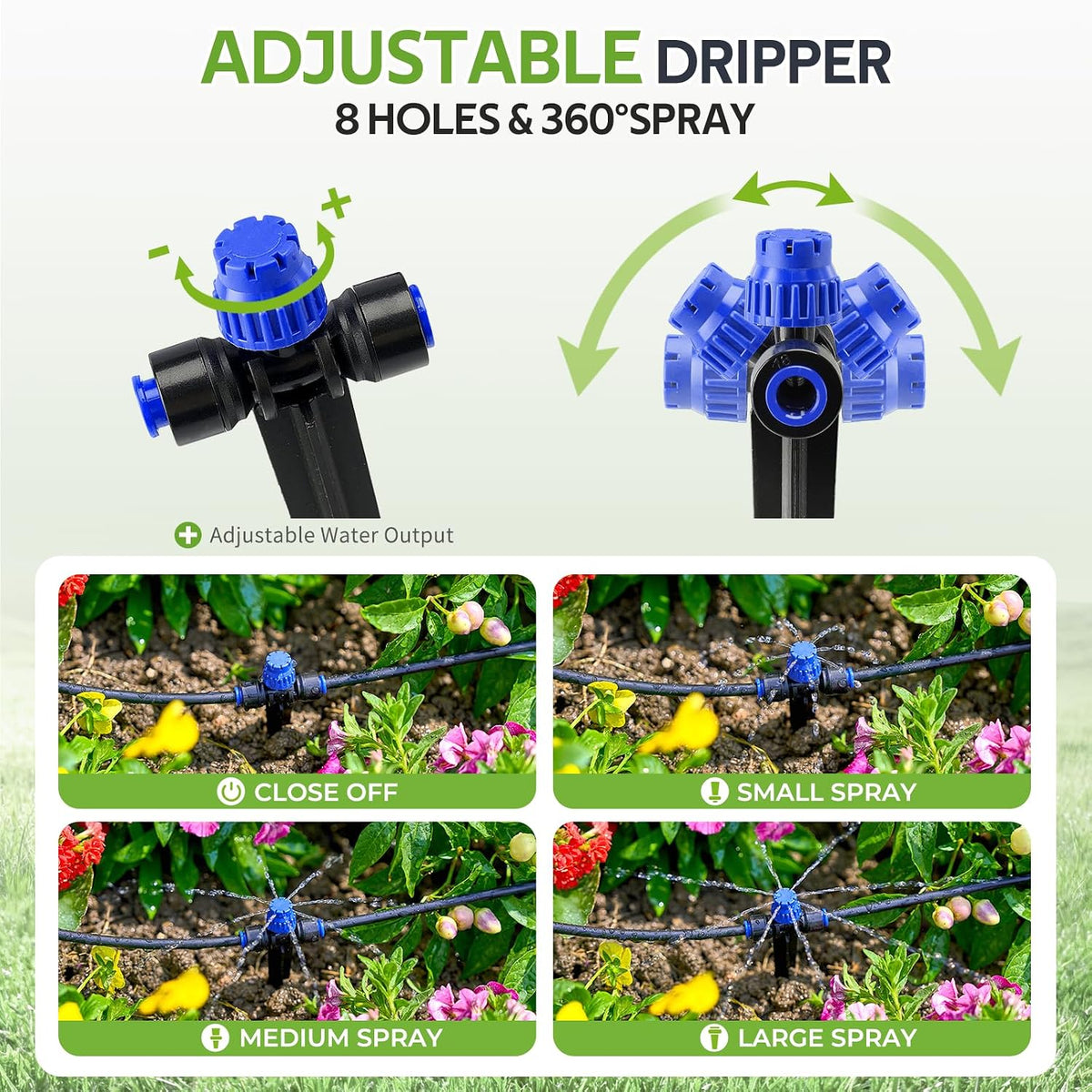 50FT Drip Irrigation Kit for Small Gardens